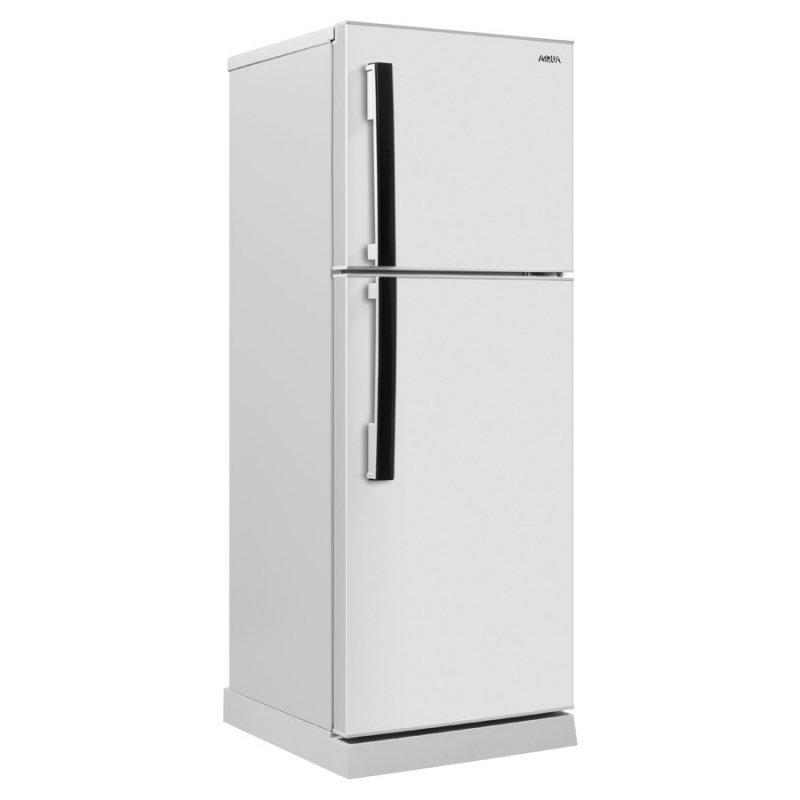 Tủ lạnh có hai ngăn, một ngăn lớn dùng để làm mát và ngăn nhỏ hơn bên trên dùng để đông lạnh.